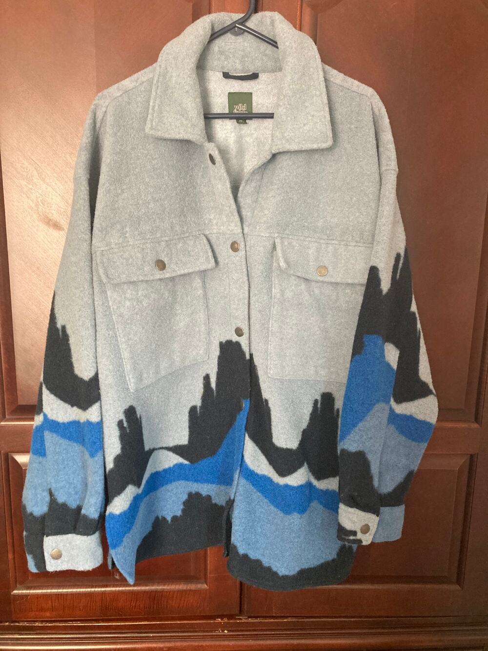 Wild Fable -Cozy Cabincore Blue Mountain Fleece Shacket - XXL